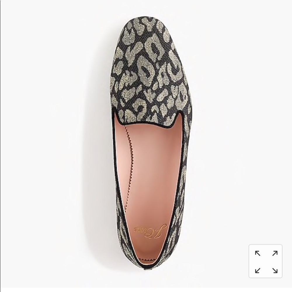 J. Crew Smoking Slipper - Metallic Leopard